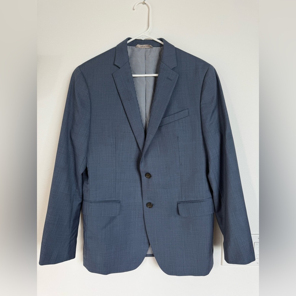Suit Set: Banana Republic Blue Modern Slim Fit Wool Suit 40R jacket, 32 pant